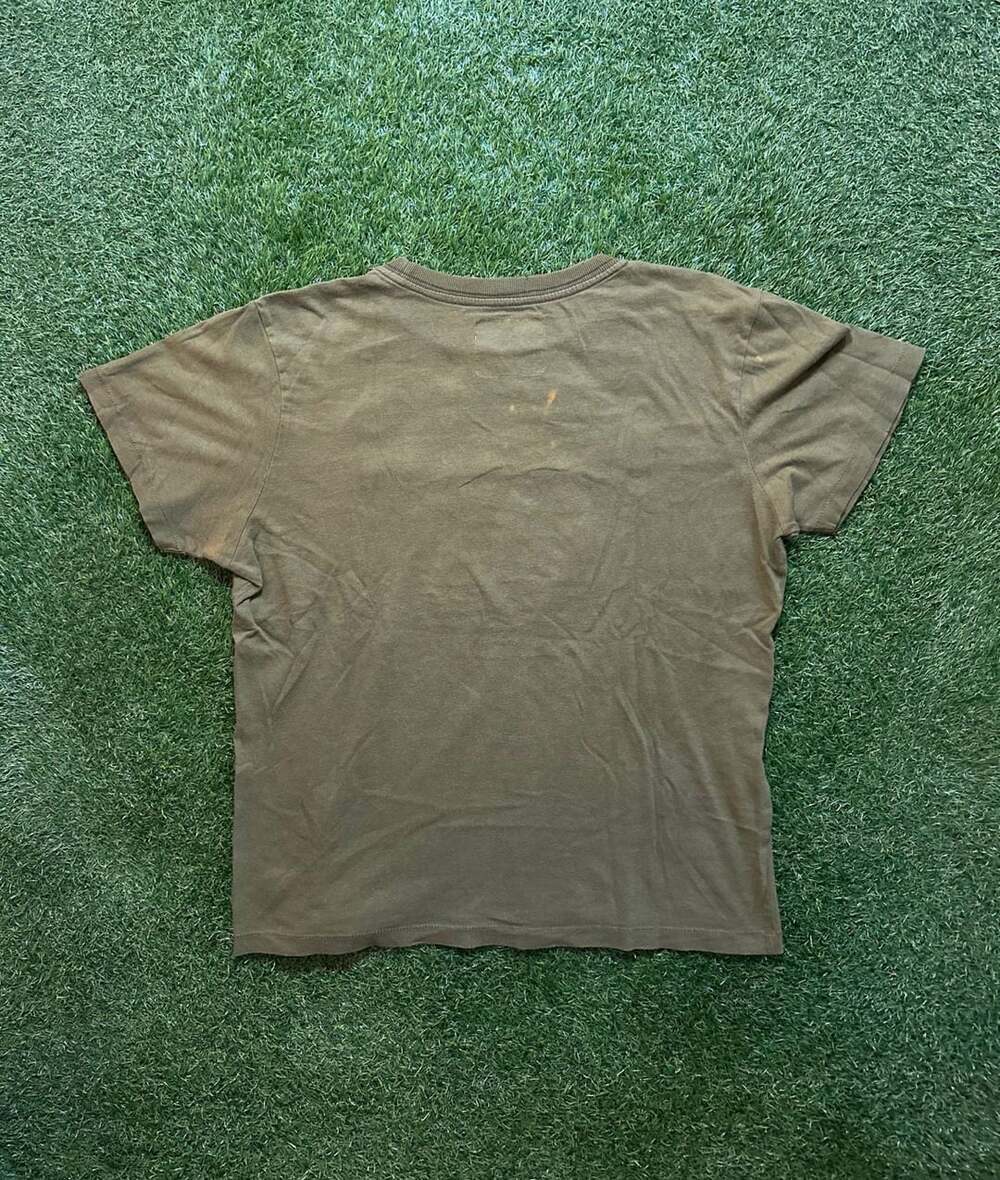 Y2K 2000s Aeropostale Ath Dept 1987 Graphic T-Shirt Olive Green - Picture 3 of 6